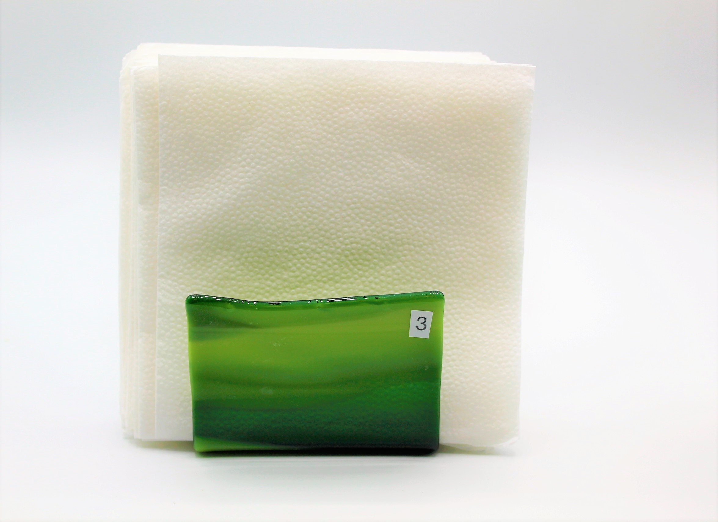 Green Fused Glass Napkin Holder Rolled Edge Glass Apple Etsy