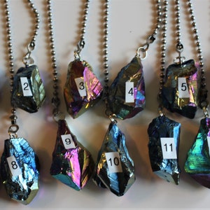 Aura Amethyst Rainbow Fan Pull, Stone Light Pull, Ceiling Fan Pull, Agate, Light Pull Chain, Aura Amethyst Rainbow 1-12