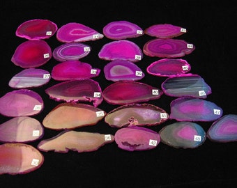 Sliced Pink Agate Drawer Pulls, Sliced Agate, Agate Pulls, Dresser Pulls, Pink Agate Knobs,  Agate Pulls, Knobs, Pink 25-49