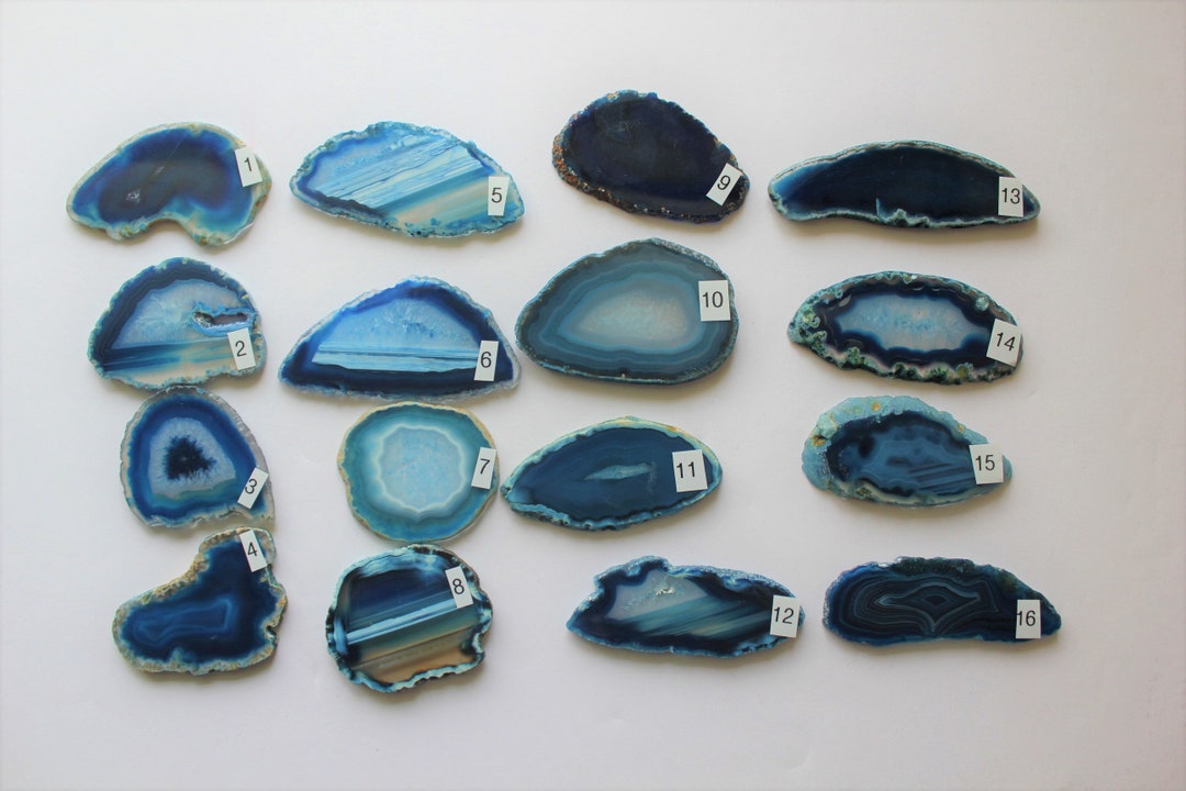 Sliced Blue Agate Drawer Pulls Sliced Agate Agate Pulls Etsy