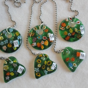 Fused Glass Fan Pull, Heart Fan Pull, Flower Fan Pull, Gift for Gardener, Ceiling Fan Pull,  Light Pull Chain, 13-18