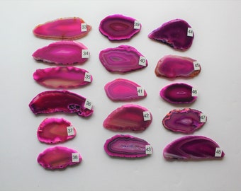 Sliced Pink Agate Drawer Pulls, Sliced Agate, Agate Pulls, Dresser Pulls, Pink Agate Knobs,  Agate Pulls, Knobs, Pink 32-48