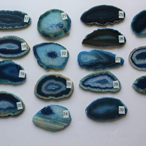 Blue Sliced Agate Drawer Pulls, Sliced Agate, Agate Pulls, Dresser Pulls, Blue and White Agate Knobs,  Agate Pulls, Knobs Blue 17-32