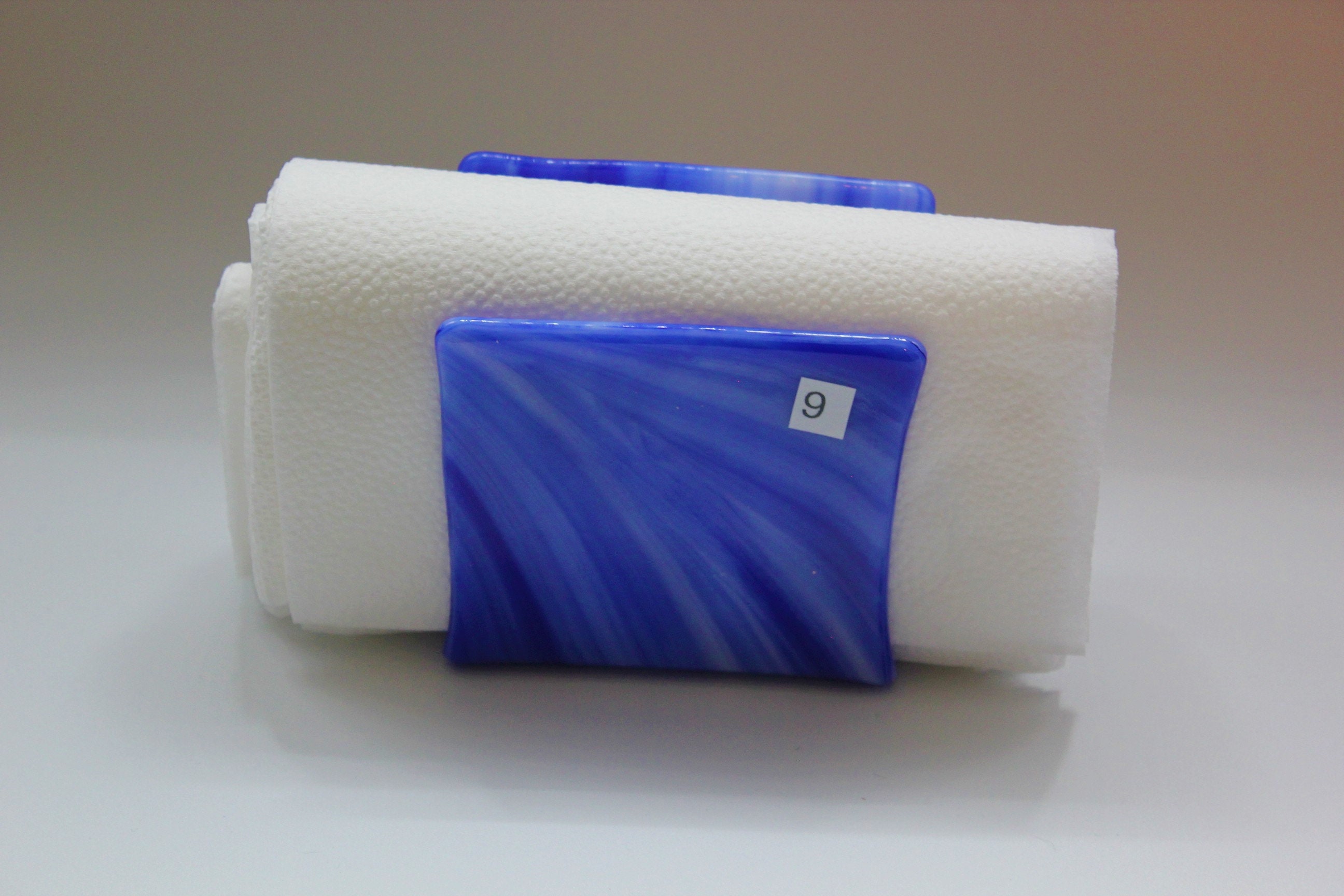 Blue and White Swirl Fused Glass Napkin Holder Kitchen Sponge Etsy