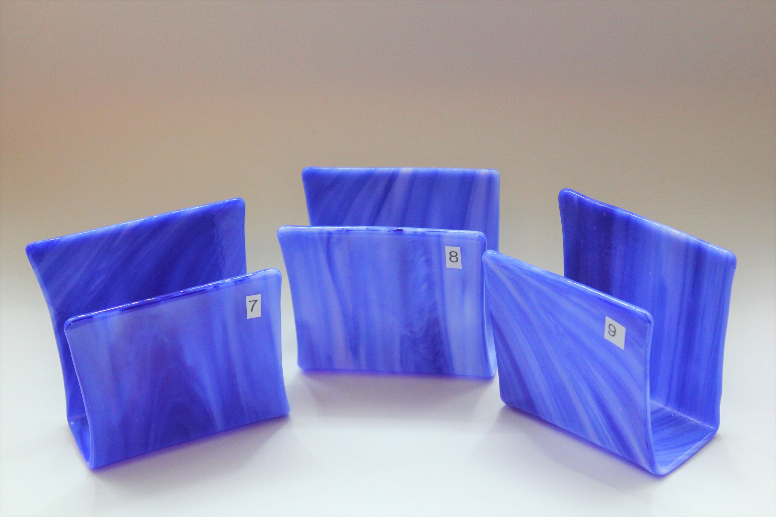 Blue and White Swirl Fused Glass Napkin Holder Kitchen Sponge Etsy