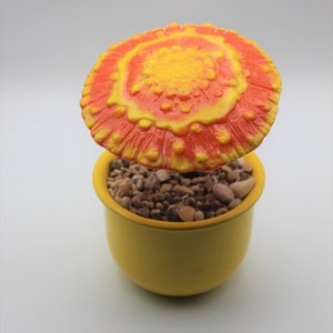 Glass Mushroom Plant Stake, Orange and Yellow Mushroom Plant Stake, Garden Art, Garden Decor, Yard Art, Gift for Gardener,