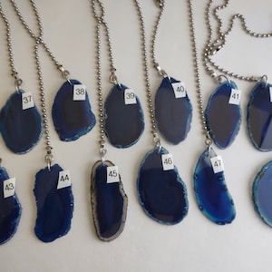 Blue Agate Fan Pull, Stone Light Pull, Ceiling Fan Pull, Agate, Light Pull Chain, Blue Agate GroupB 37-48