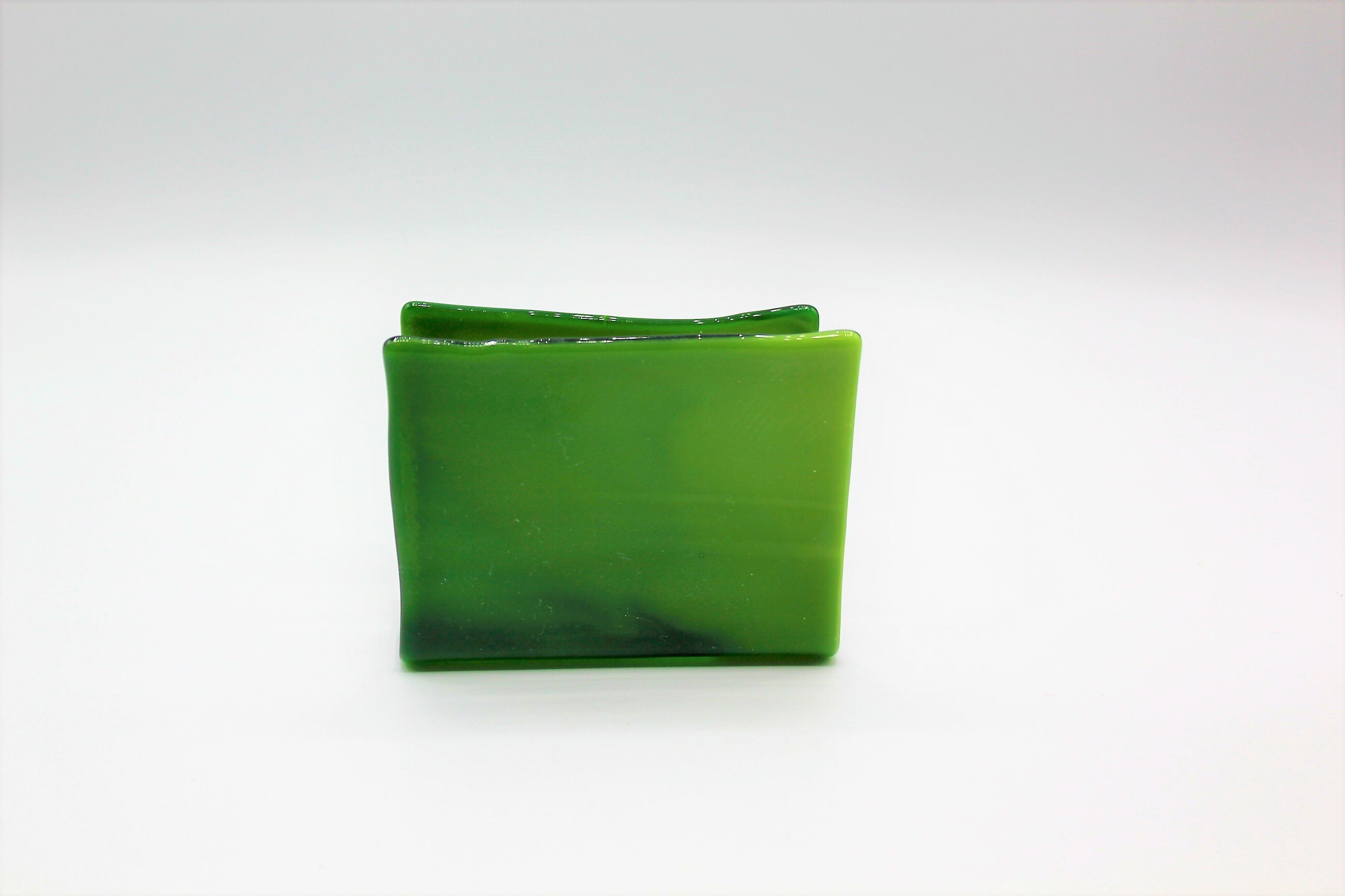Green Fused Glass Napkin Holder Rolled Edge Glass Apple Etsy