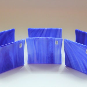 Blue and White Swirl Fused Glass Napkin Holder, Kitchen Sponge Holder,  Letter Holder, Mail Holder, Desk Organizer 7-9