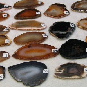 Natural Agate Drawer Pulls, Sliced Agate, Agate Pulls, Dresser Pulls, Brown Agate Knobs,  Agate Pulls, Knobs Natural 44-62