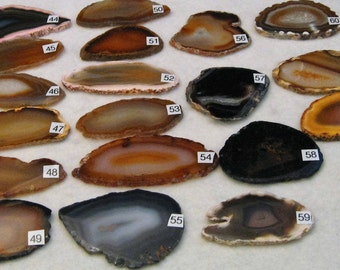Natural Agate Drawer Pulls, Sliced Agate, Agate Pulls, Dresser Pulls, Brown Agate Knobs,  Agate Pulls, Knobs Natural 44-62