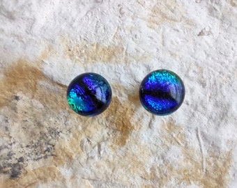 Dichroic Fused Glass Post Earring