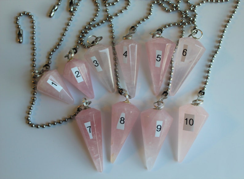 Rose Quartz Crystal, Polished Stone, Crystal Fan Pulls, Rose Quartz, Fan Pull, Quartz Fan Pull, Stone Fan Pull, Rock Fan, Group C 1-10 image 10