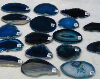 Sliced Blue Agate Drawer Pulls, Sliced Agate, Agate Pulls, Dresser Pulls, Blue and White Agate Knobs,  Agate Pulls, Knobs Blue 26-42