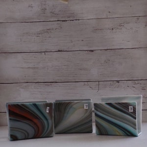 Southwest Colors Fused Glass Napkin Holder, Kitchen Sponge Holder,  Letter Holder, Mail Holder, Desk Organizer group2 1-3