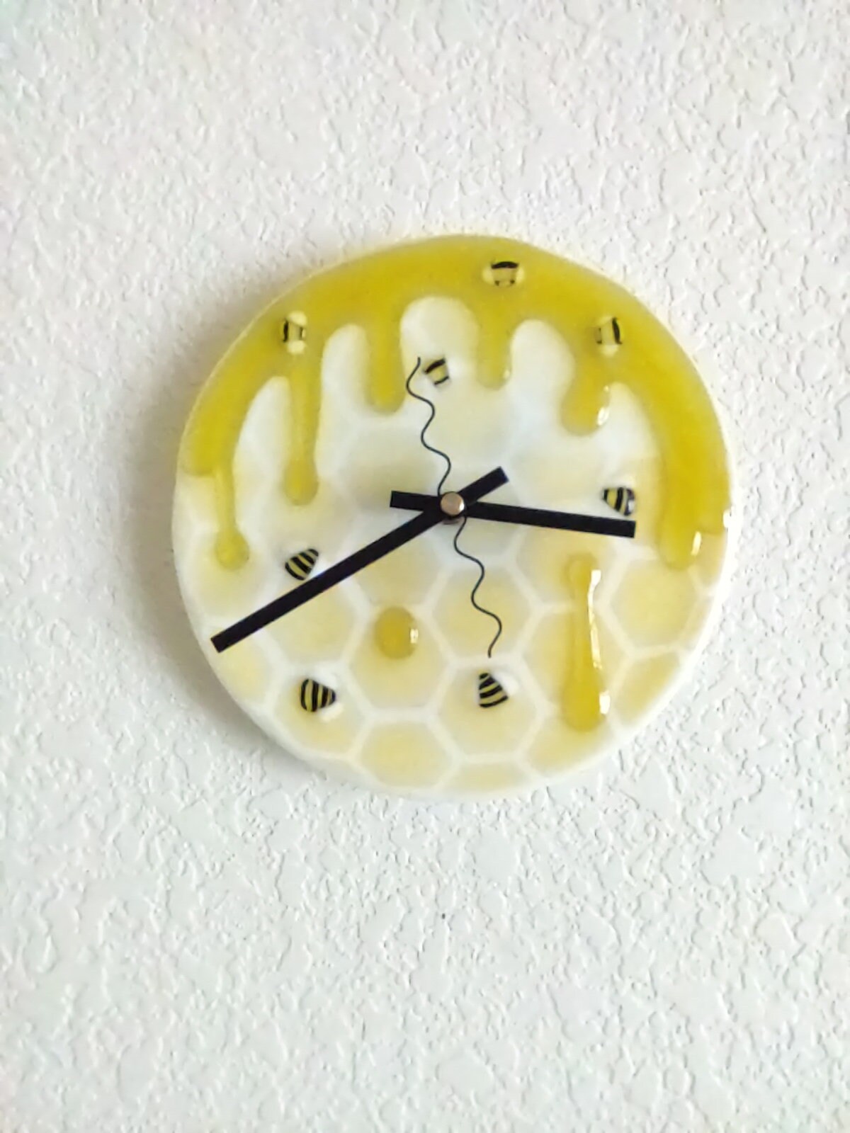 Bee Ess Clock Honey Bee Clock, Bee Wall Clock, Honeycomb Clock, Wall Clock, Beekeeper ...