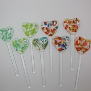 Heart Plant Stake, Glass Plant Stake, Gift of Love, Garden Art, Gift, Yard Art, Decor, Indoor Plant Stake, Gift For Mom 1-8