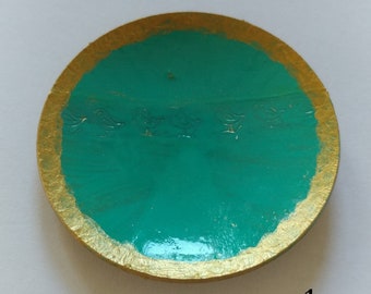 Green multi-color ring dish, earring dish, add-on gift, stocking stuffer, little work of art