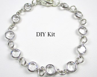 Swarovski Crystal Bracelet DIY Kit, Beginners Jewelry