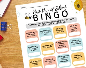 Bingo del primer día de clases (juego de bingo no tradicional)