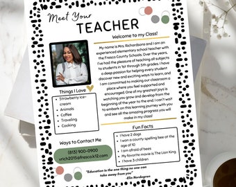 Editable Meet the Teacher Template, Pastel New Teacher Intro Printable ...