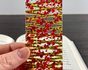 Crime Scene Bookmark for True Crime Fans, Thriller Reader Stocking Stuffer or Mystery Book Lover Gift