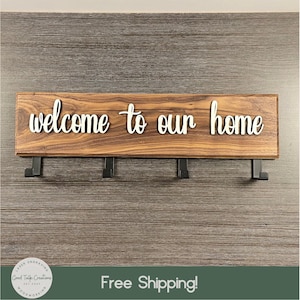 Personalized Hardwood Coat Rack: Custom Entryway Organizer