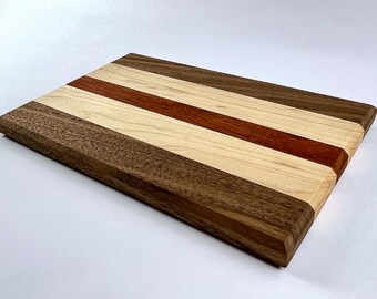Anniversary Gift Cutting Board, Gift for Him or Her, Three Tone Wood Cutting Board, Kitchen Gift, Charcuterie Board