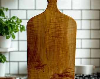 Curly Maple Cutting Board - Handmade Solid Wood Charcuterie Board - Figured Wood Serving Tray - Personalized Wedding or Housewarming Gift