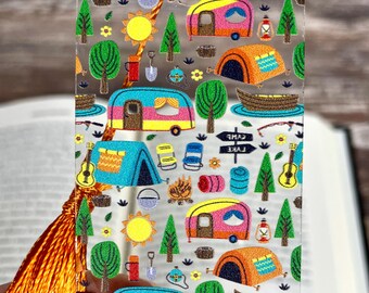 Lesezeichen zum Thema Camping – ein tolles Geschenk für Wohnmobilisten, Campingurlauber oder als kleines Mitbringsel für Camper, Outdoor-Fans und Bücherwürmer.
