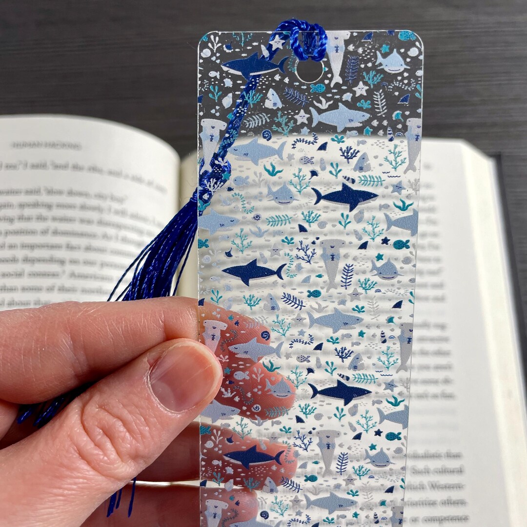 Shark Bookmark | Shark Lover Gift | Ocean Lover Gift | Book Lover Gift ...