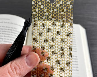 Bee Bookmark | Beekeeper Gift | Honeycomb Bookmark | Book Lover Gift