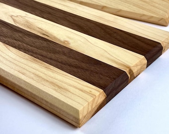 Anniversary Gift Cutting Board, Gift for Him or Her, Walnut Maple Wood Cutting Board, Kitchen Gift, Prep and Serving Board