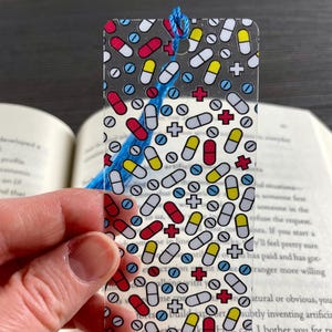 Pill Bookmark – Funny Gift for Pharmacists, Nurses, or Med Students – Cute Medical Bookmark with Tassel – Book Lover Gift