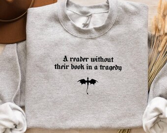 Embroidered Fourth  Wing Sweatshirt, Dragon Rider Sweatshirt, Fantasy Bookish Clothing, Reading Inspired, Book Lover Hoodie