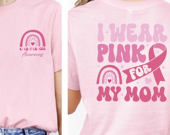 I Wear Pink for Shirt, Custom Family Breast Cancer Shirt, Cancer Awareness Shirt, Pink Ribbon Shirt, Cancer Survivor Tee,Breast Cancer Month