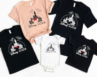 T-shirt famille Disney, chemise Château Disney, chemise Mickey Mouse, chemise vacances, chemise voyage Disney, chemise Minnie Mouse, chemise Disneyworld