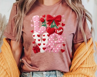 Camiseta de amor, camiseta de corazón de cereza, camiseta de San Valentín, camiseta con gráfico bonito, idea de regalo de San Valentín, camiseta del 14 de febrero, camiseta coqueta