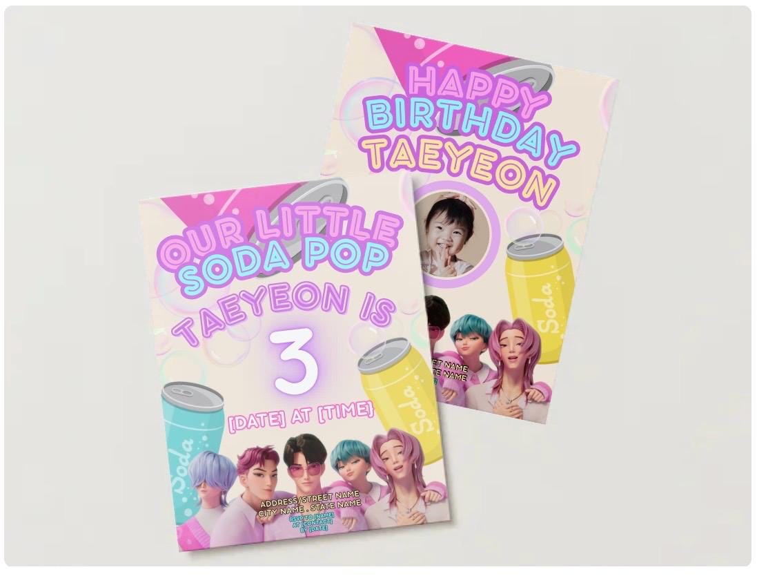Saja Boys Soda Pop: Birthday Invitation (digital Download