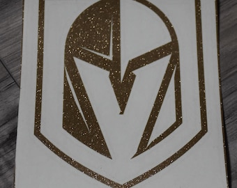 Vegas Golden Knights Gold Glitter Vinyl Sticker (4.25x5.75")