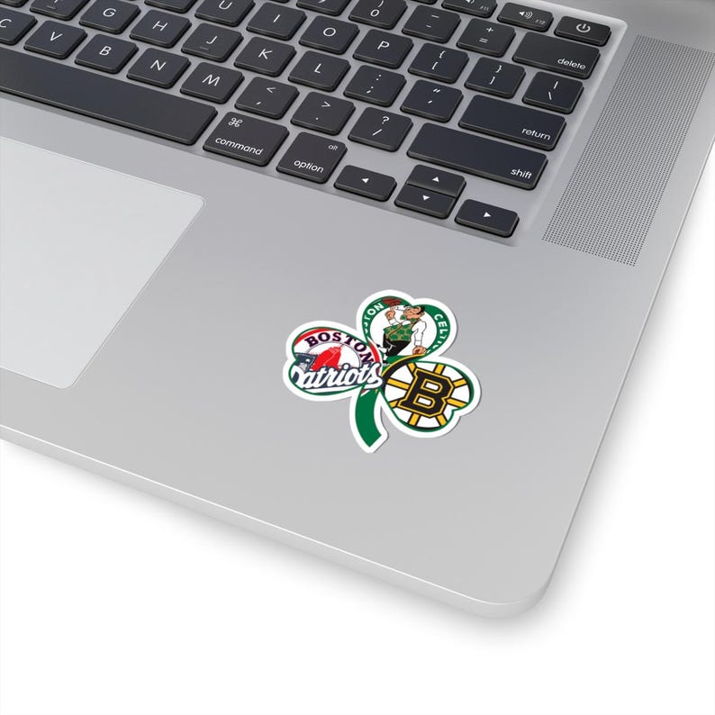 Boston Sports Trifecta Clover Sticker: Patriots, Bruins, Red Sox, Celtics 2 Inches