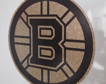 Bruins Glitter Sticker: Boston Hockey, Decal (5 inch)