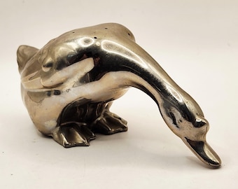 Vintage 1930s Style Goose Pomander Potpourri Vessel | Metal Dresser Vanity Decor