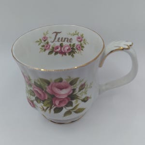 Vtg Royal Albert Flower of the month JUNE rose tea/coffee cup fine bone china made in England. June BIRTHDAY gift idea Very good condition