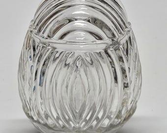 Vintage 1930s bird feeder clear pressed glass stamped USA