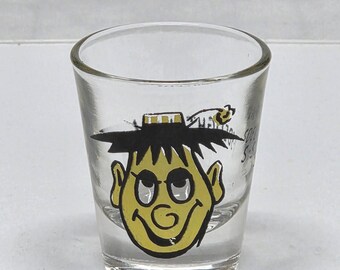 Vintage Shot Glass Googly Eyes Hillbilly 1950s barware