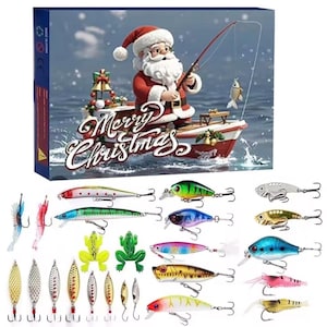 fishing advent calendar with fishing lures Bait Set a trusted brand in hunting and fishing Mystery Tackle Box 12 Days