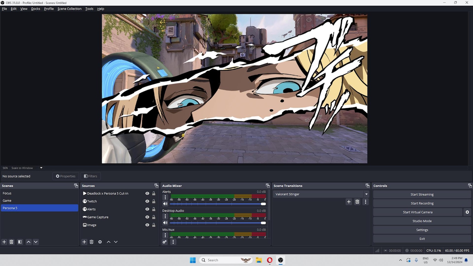 Deadlock Valorant X Persona 5 Animated Stream Overlay (digital Download ...