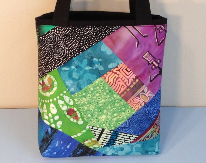 African Crazy Quilt Tote African Fabric Patchwork Bag Gift Etsy