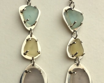 Sterling and Sea Glass Earrings